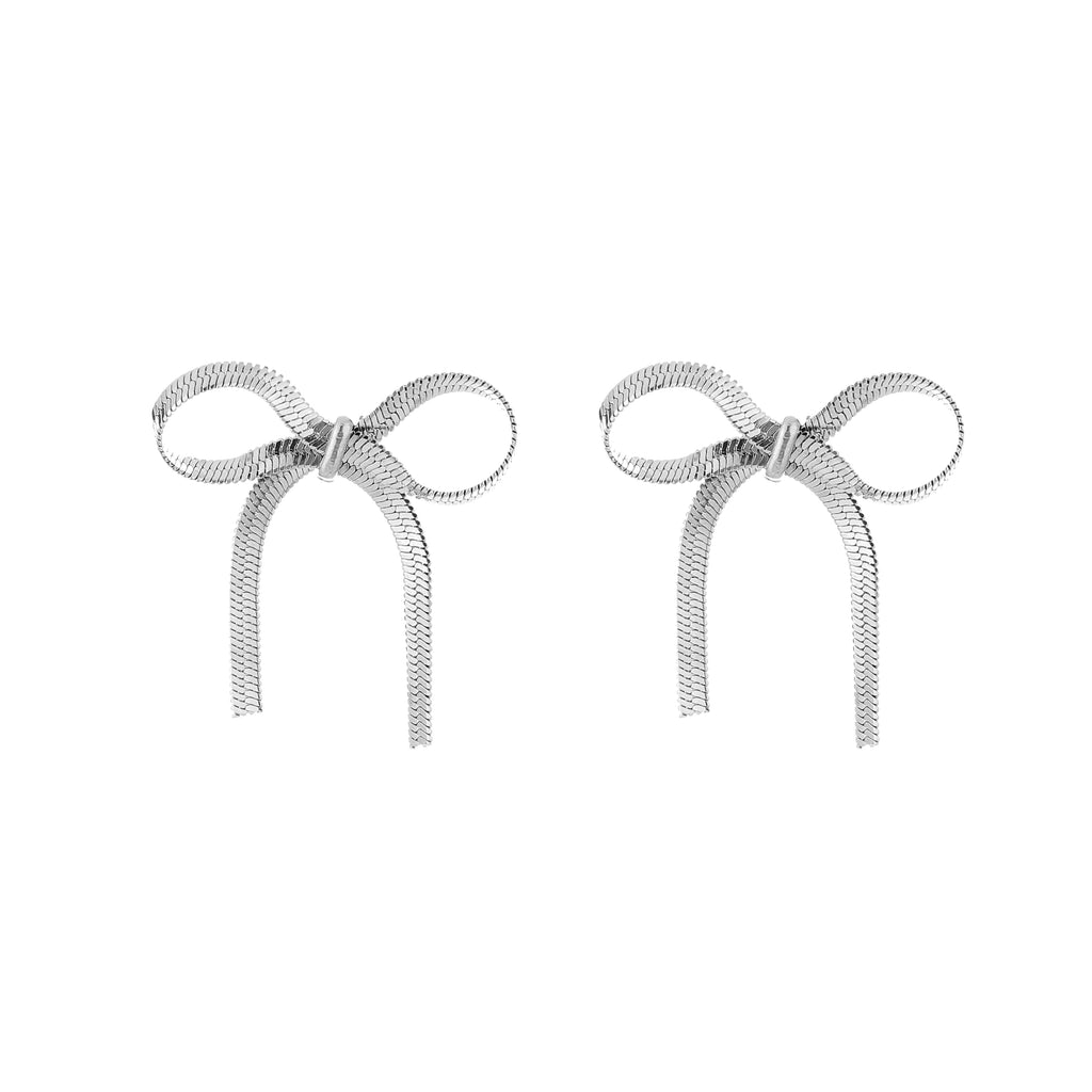 Silver Bow Earrings
