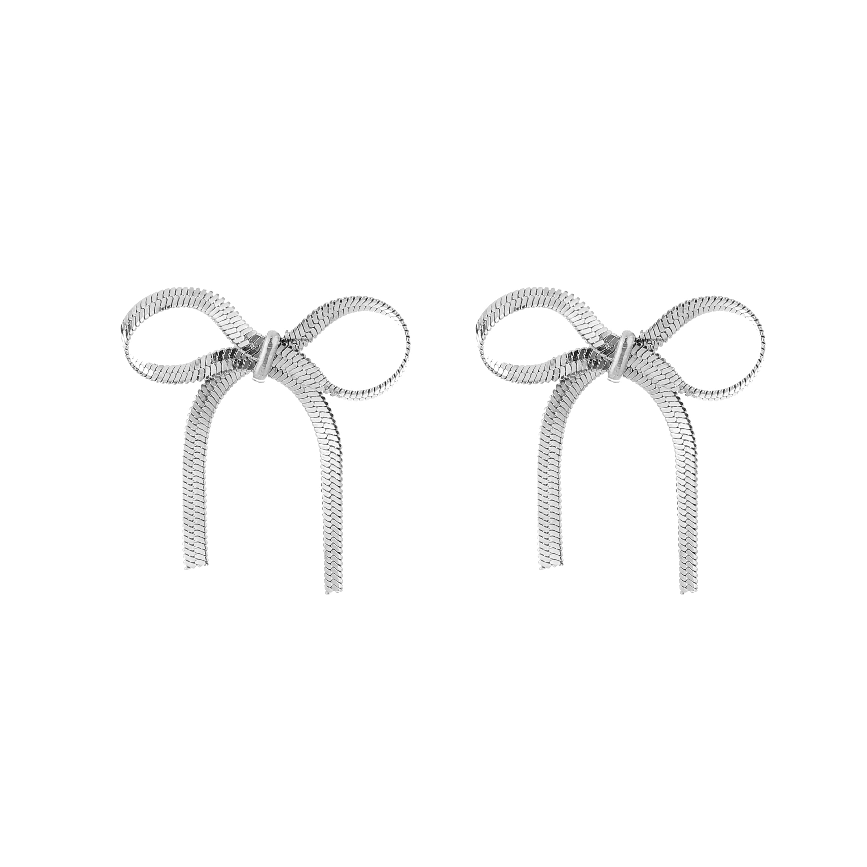 Silver Bow Earrings