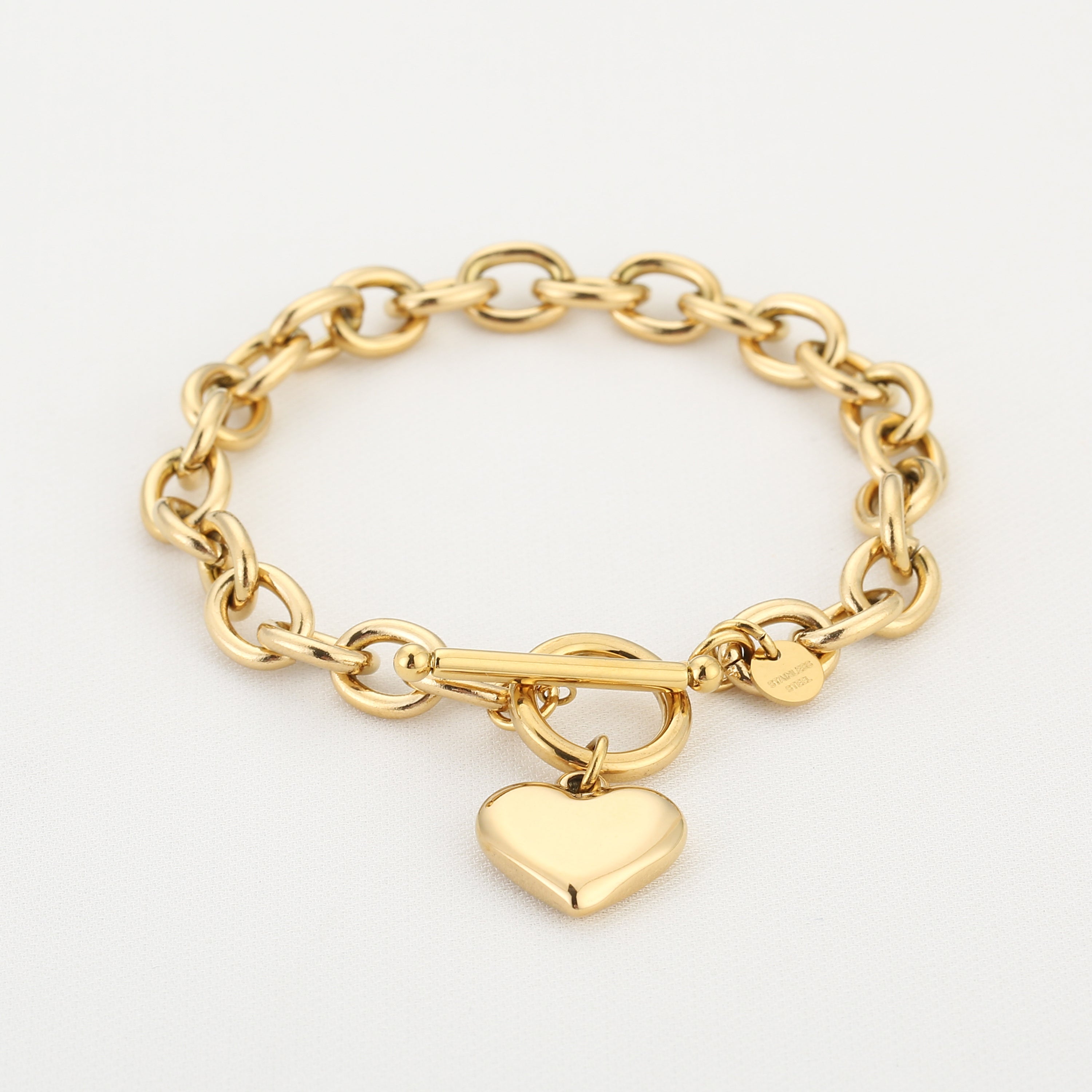 Chunky Heart Bracelet Gold