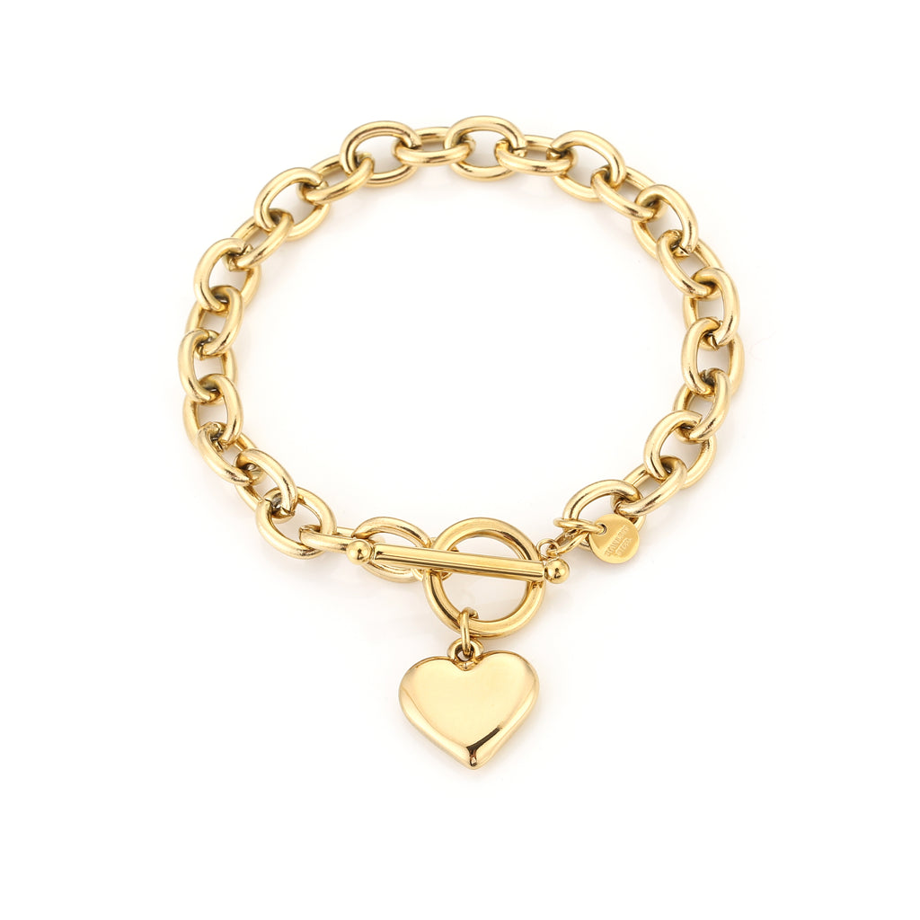 Chunky Heart Bracelet Gold