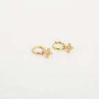Flower Charm Earrings Gold