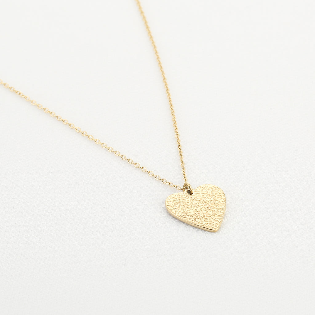 Golden Texture Heart Necklace