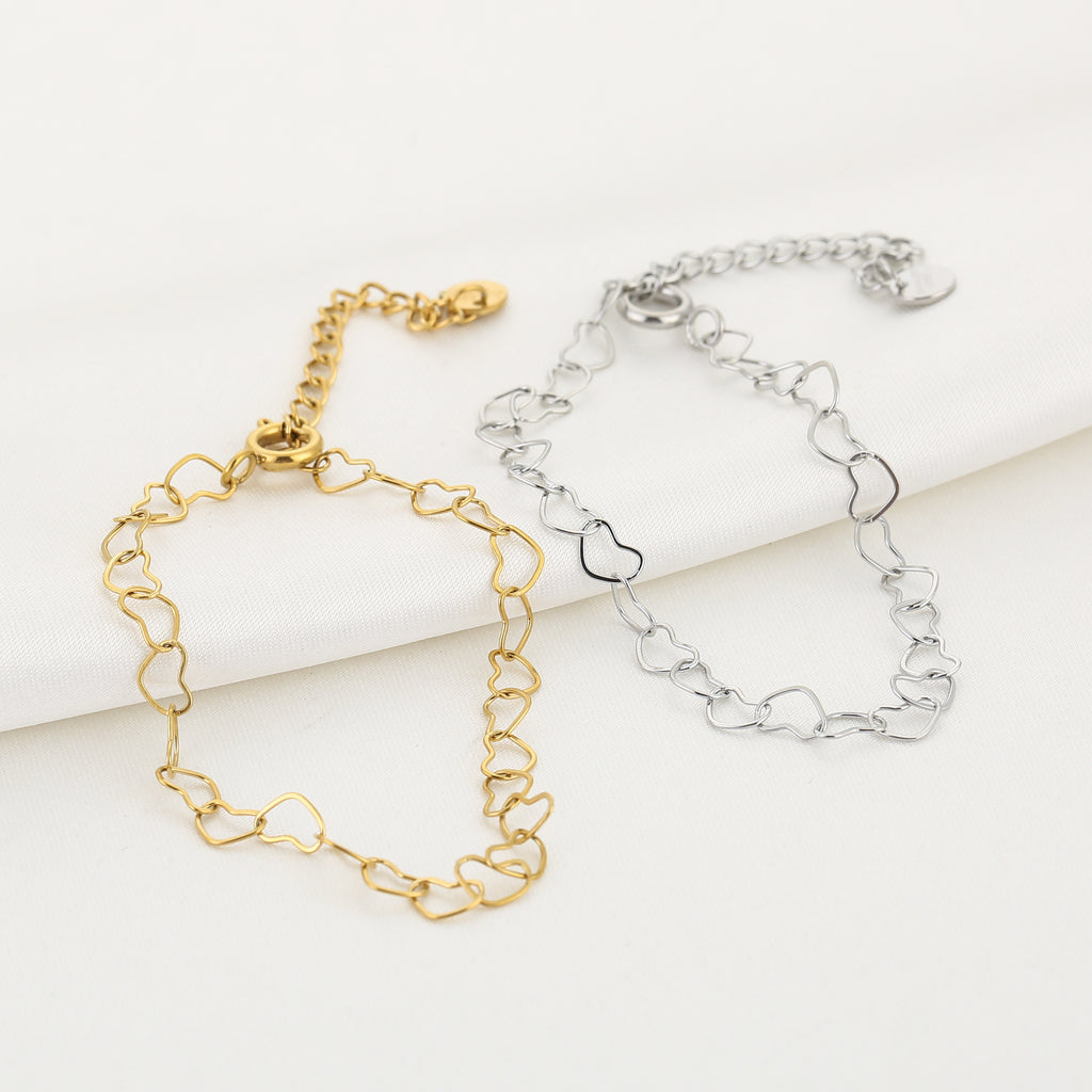 Golden Heart Chain Bracelet