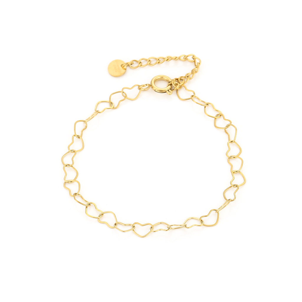 Golden Heart Chain Bracelet