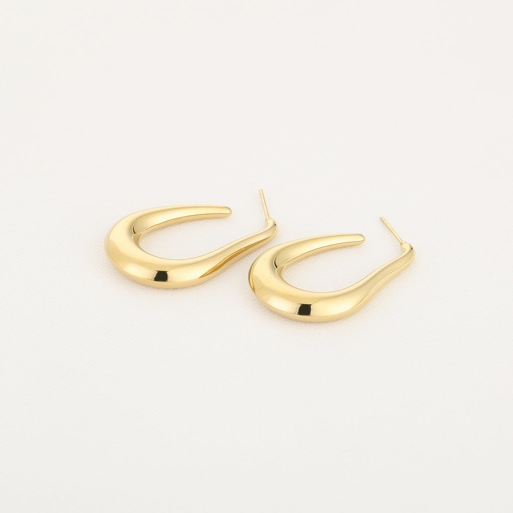 Smooth Wave Earrings Gold