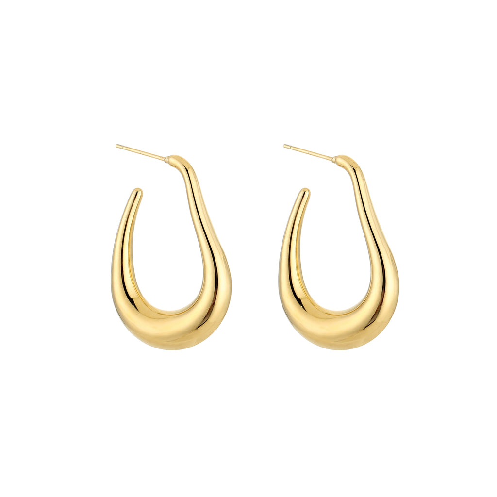 Smooth Wave Earrings Gold