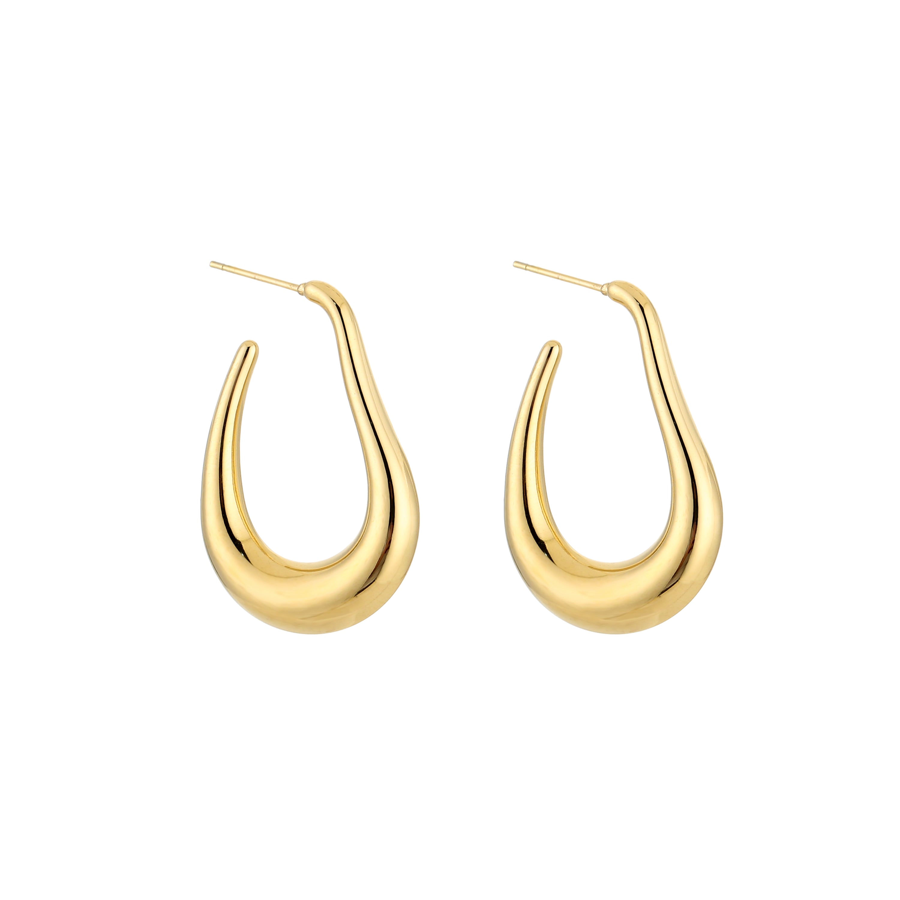 Smooth Wave Earrings Gold