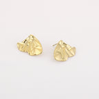 Folded Metal Earrings Gold