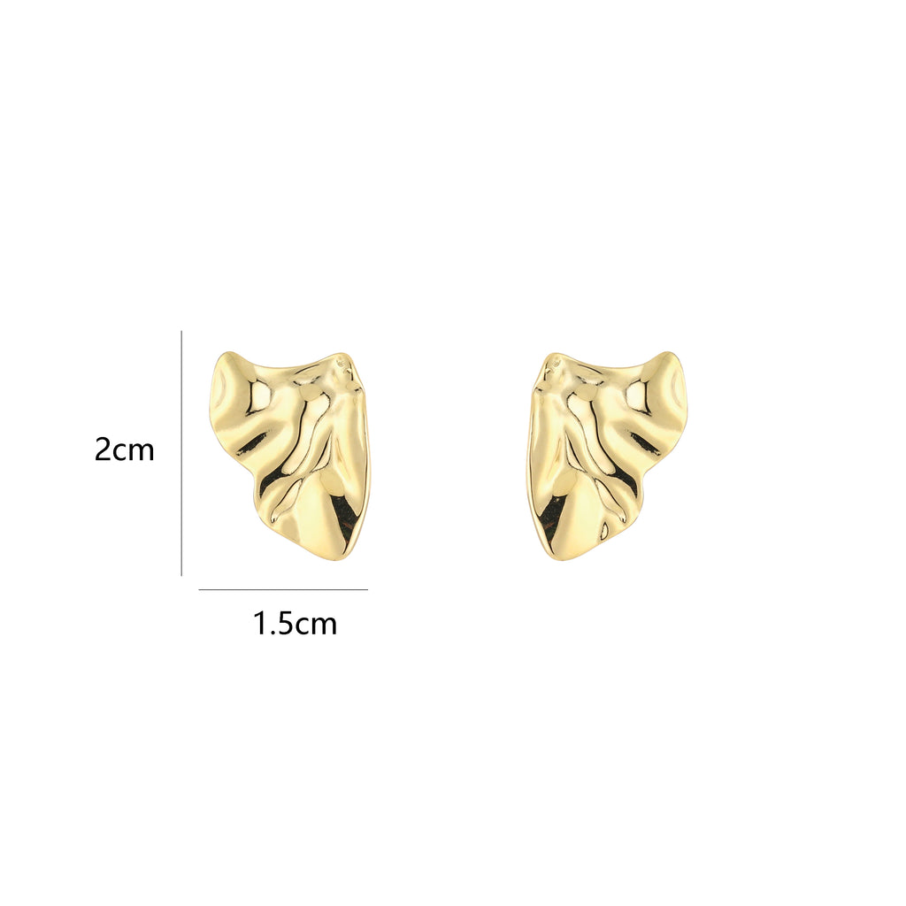 Folded Metal Earrings Gold