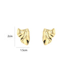 Folded Metal Earrings Gold