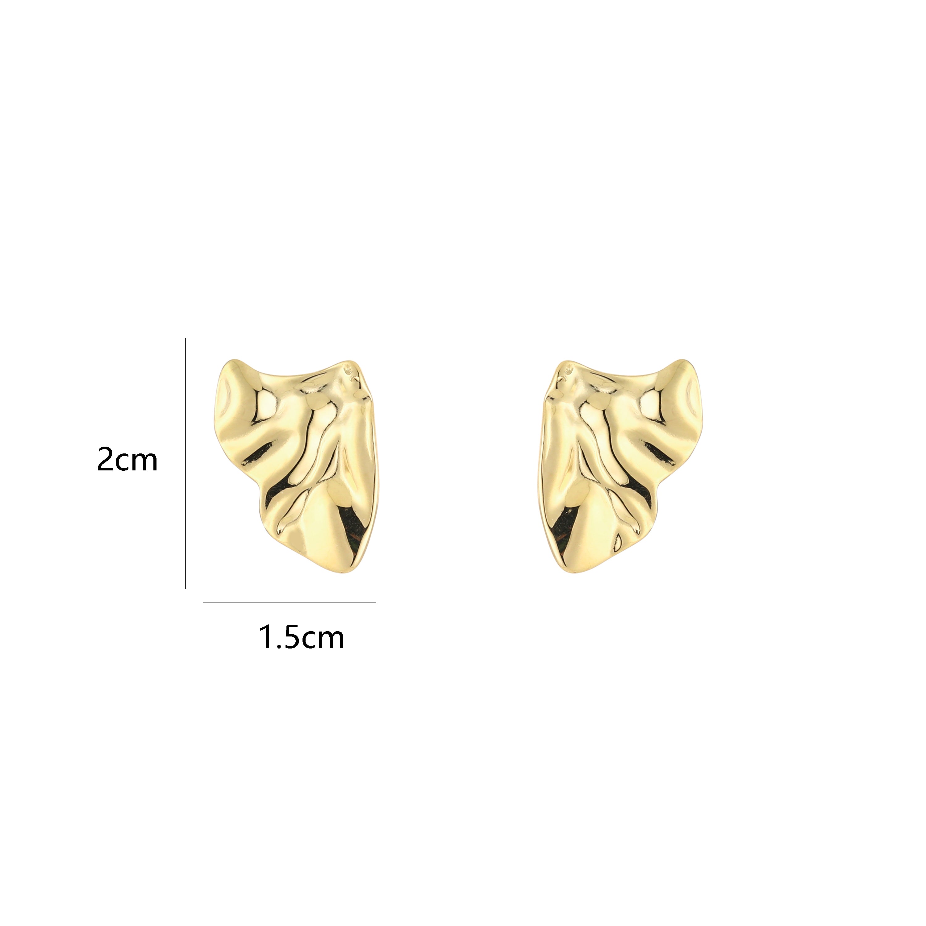Folded Metal Earrings Gold