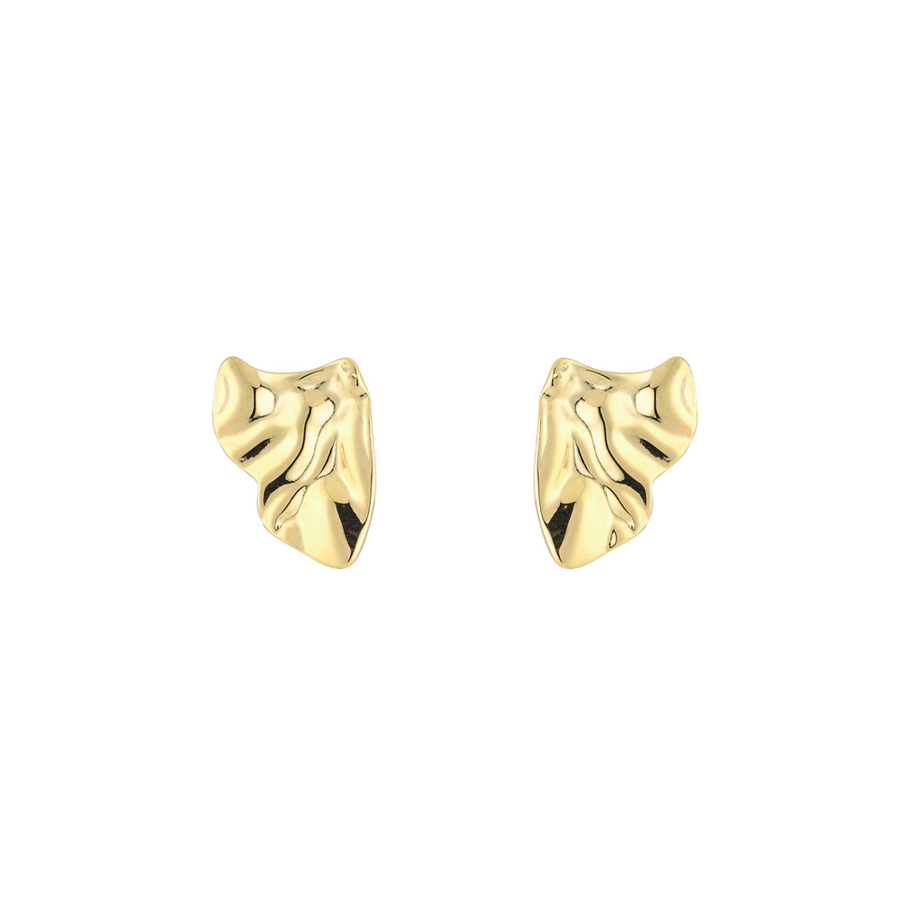 Folded Metal Earrings Gold
