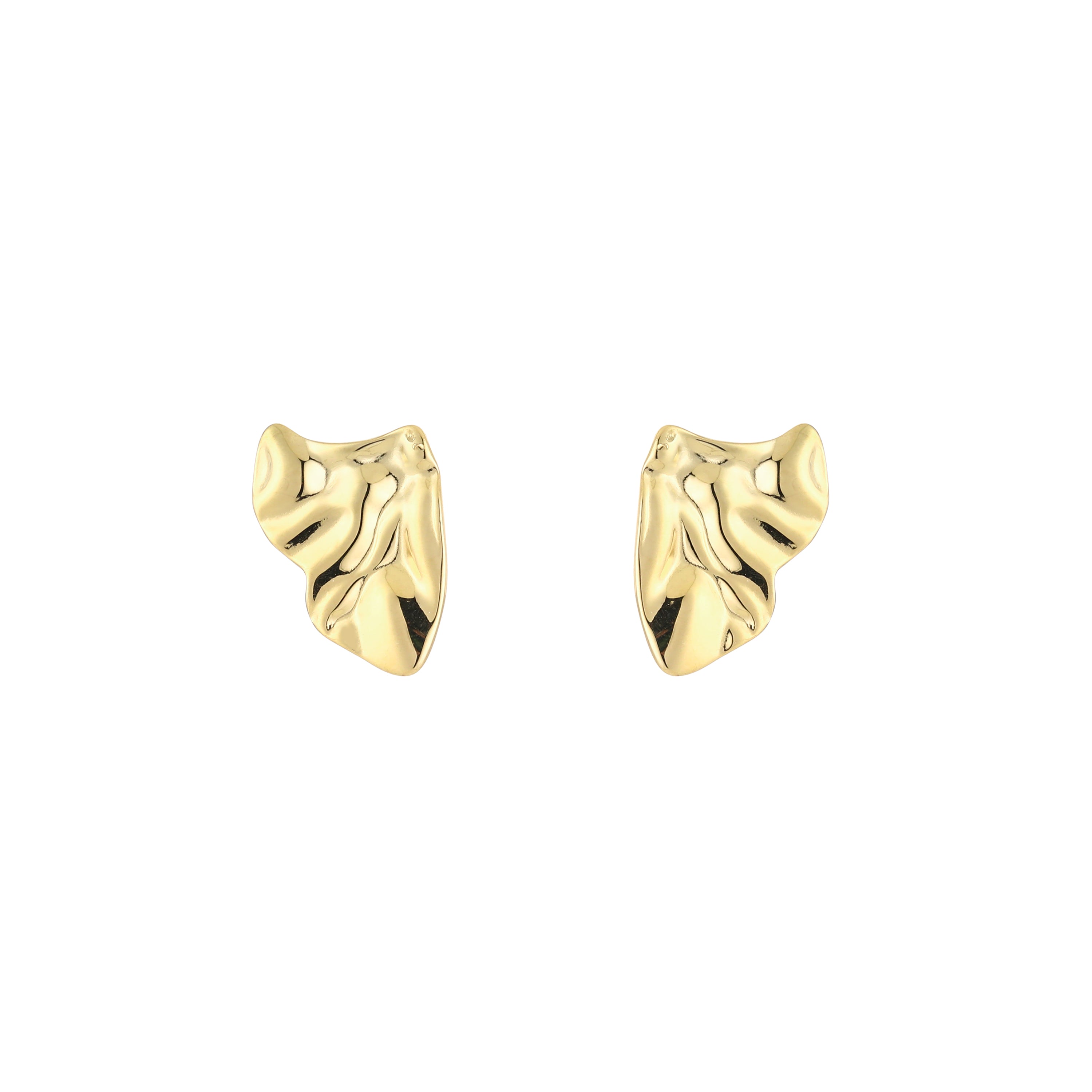 Folded Metal Earrings Gold
