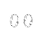 Organic Oval Earrings Silver