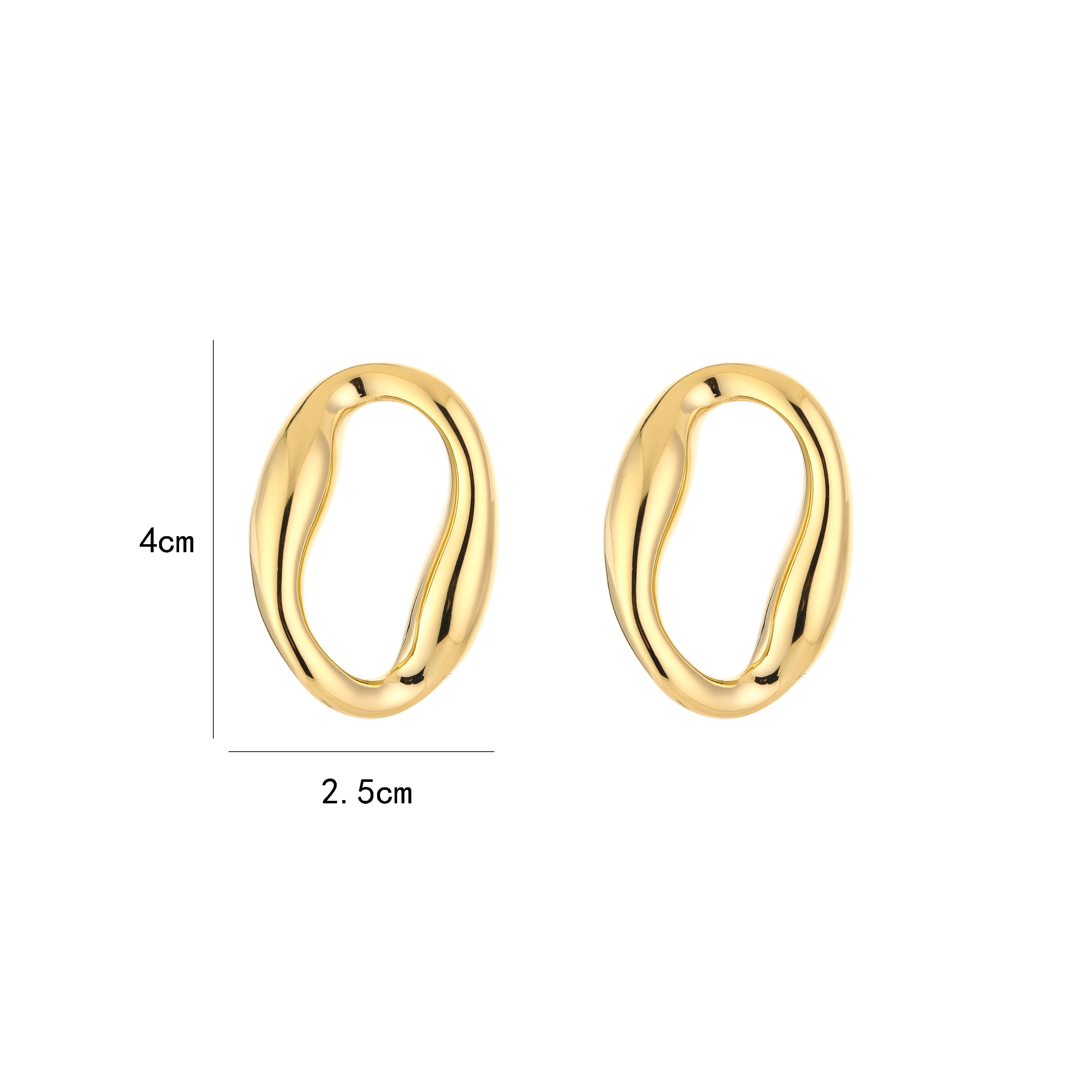 Organic Shape Earrings Gold