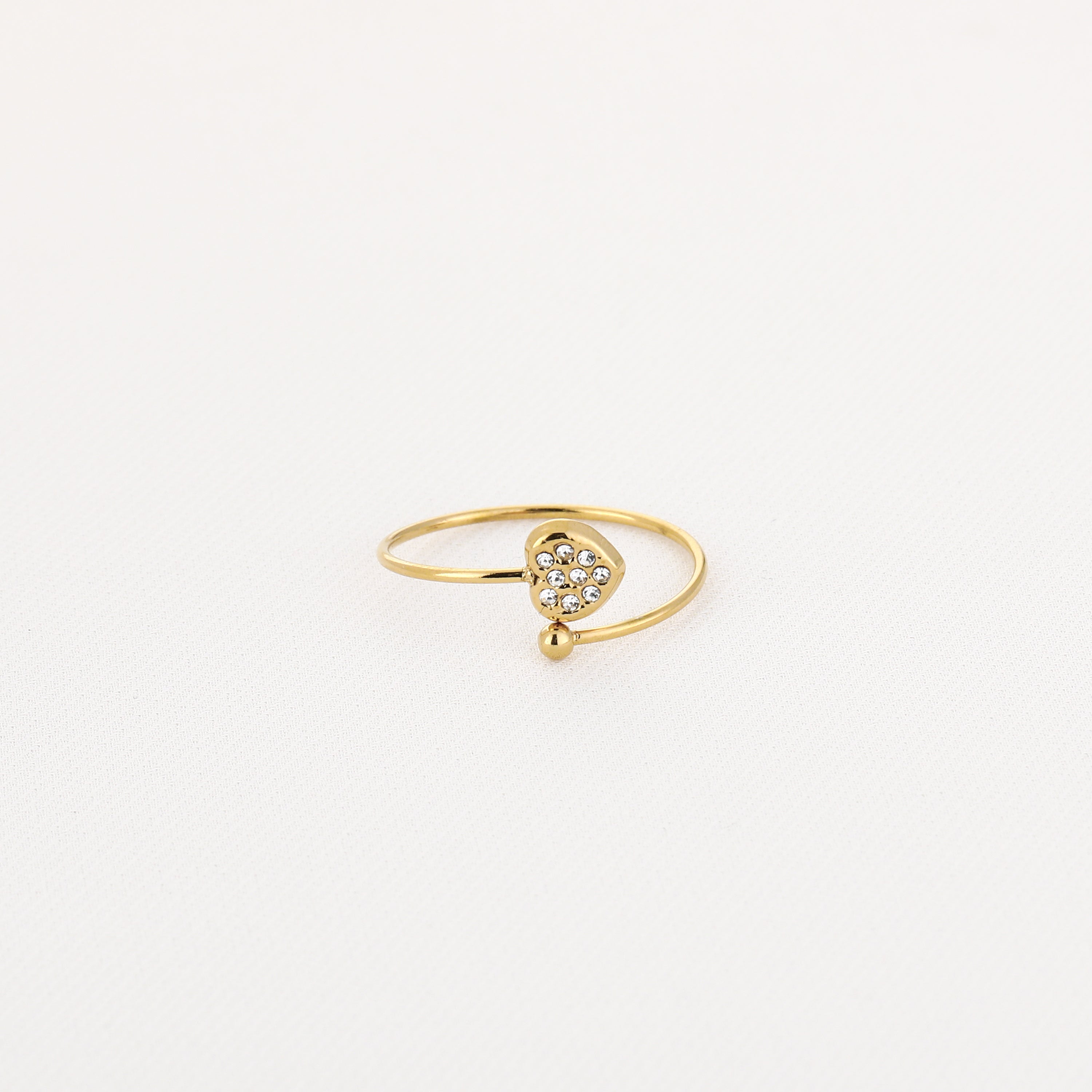 Sparkling Heart Ring Gold