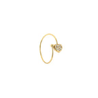 Sparkling Heart Ring Gold
