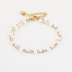Double Pearl Chain Bracelet Gold