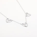 Triple Heart Necklace Silver