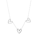 Triple Heart Necklace Silver