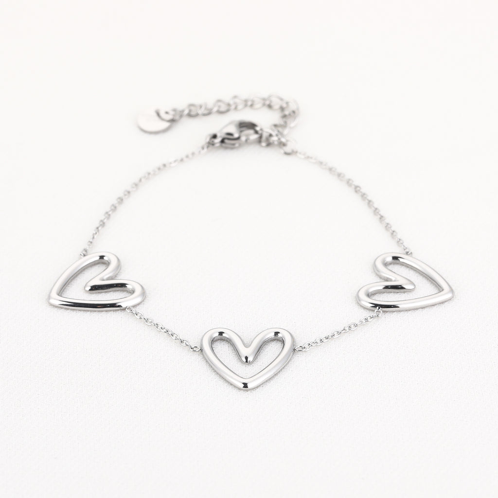 Triple Heart Bracelet Silver