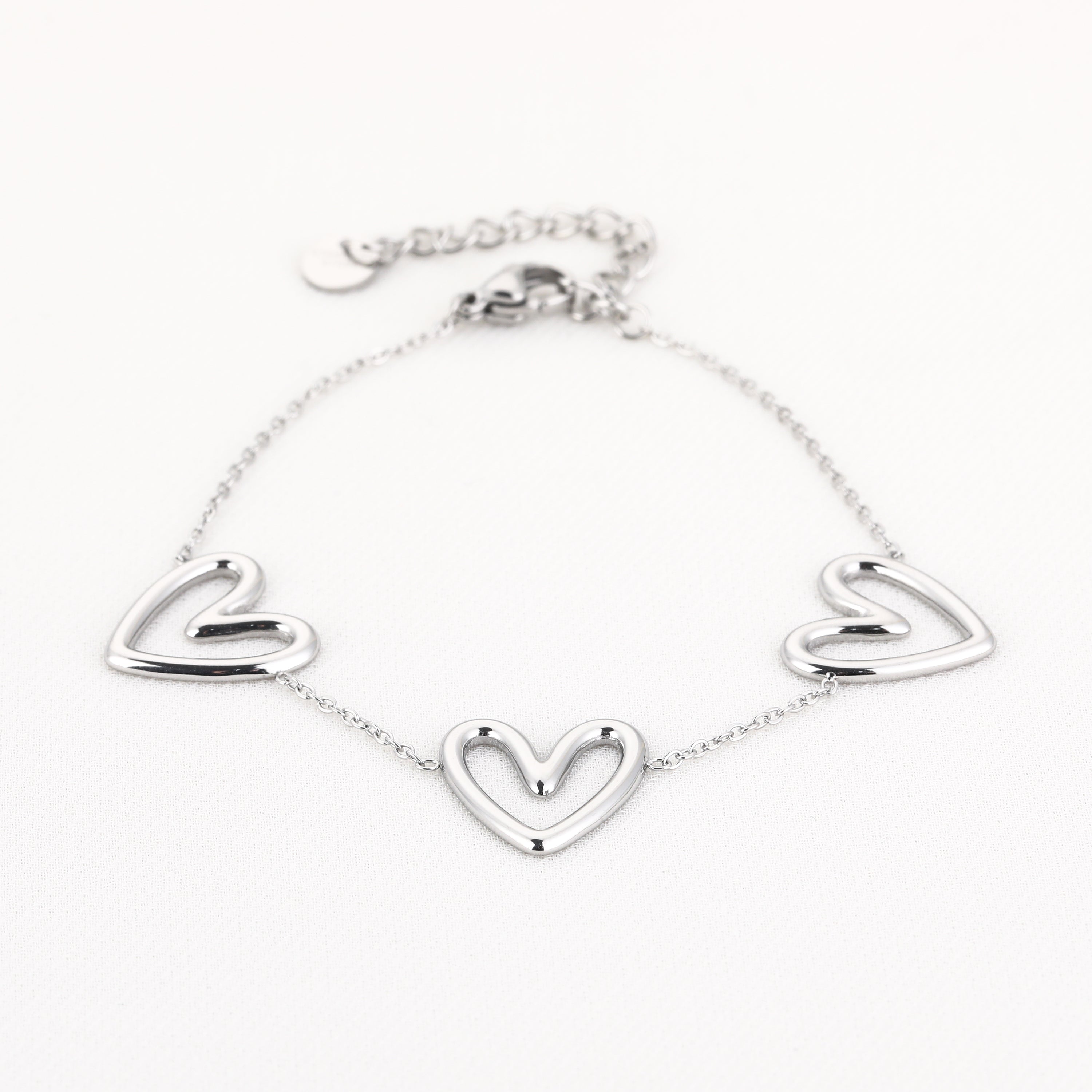 Triple Heart Bracelet Silver