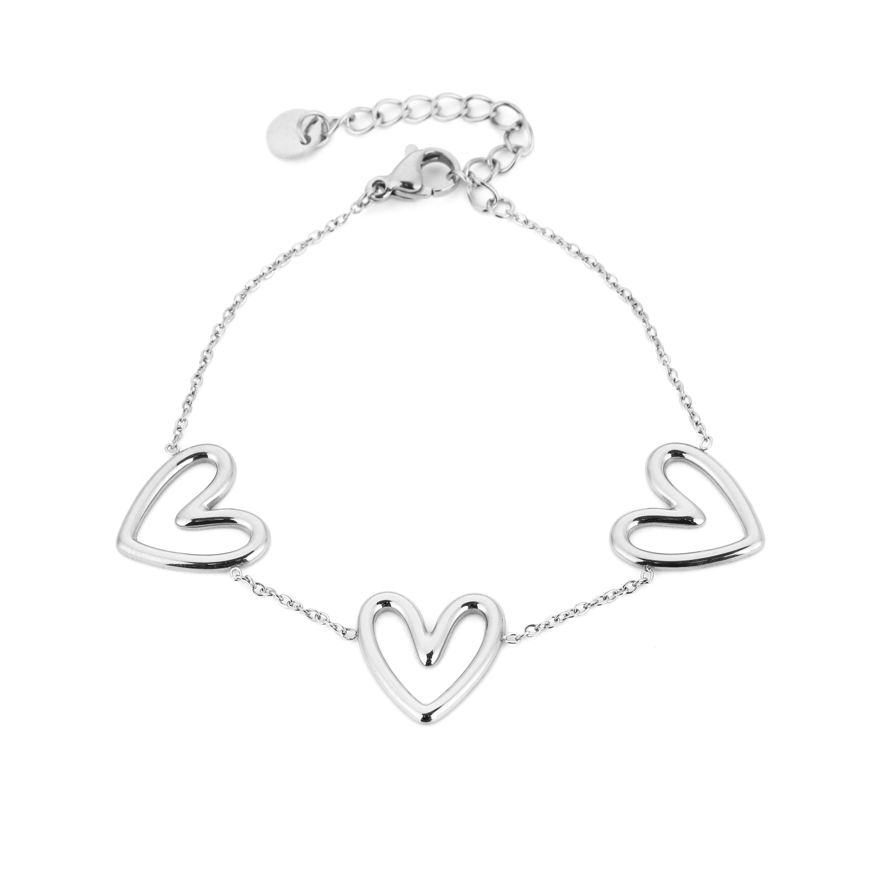 Triple Heart Bracelet Silver