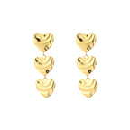 Triple Heart Earrings Gold