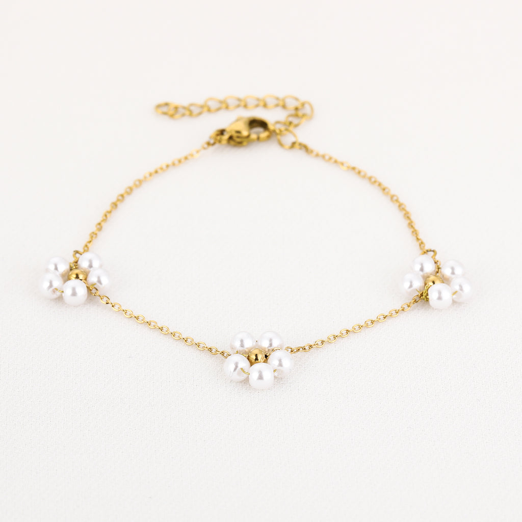 Golden Pearl Blossom Bracelet