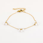 Golden Pearl Blossom Bracelet
