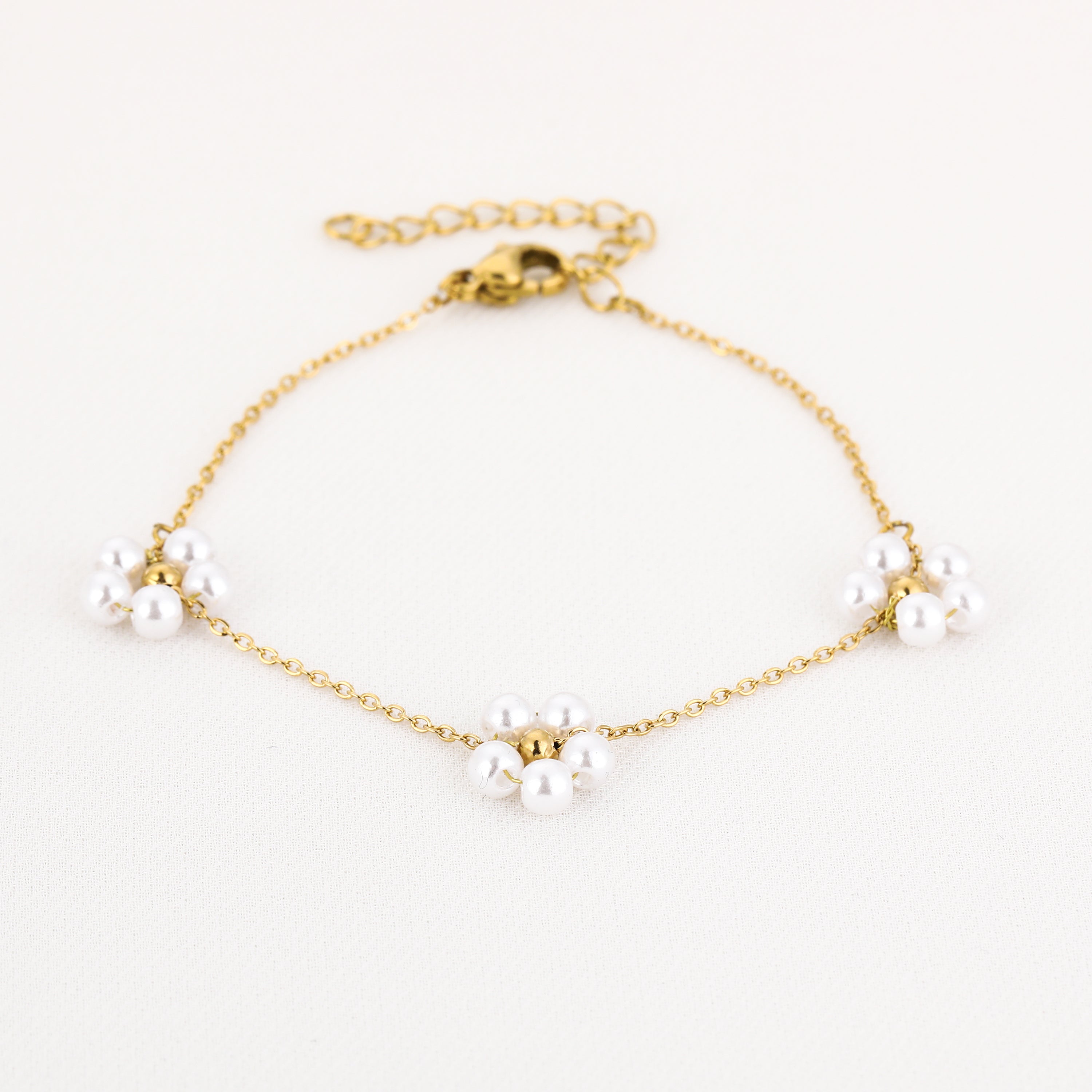 Golden Pearl Blossom Bracelet