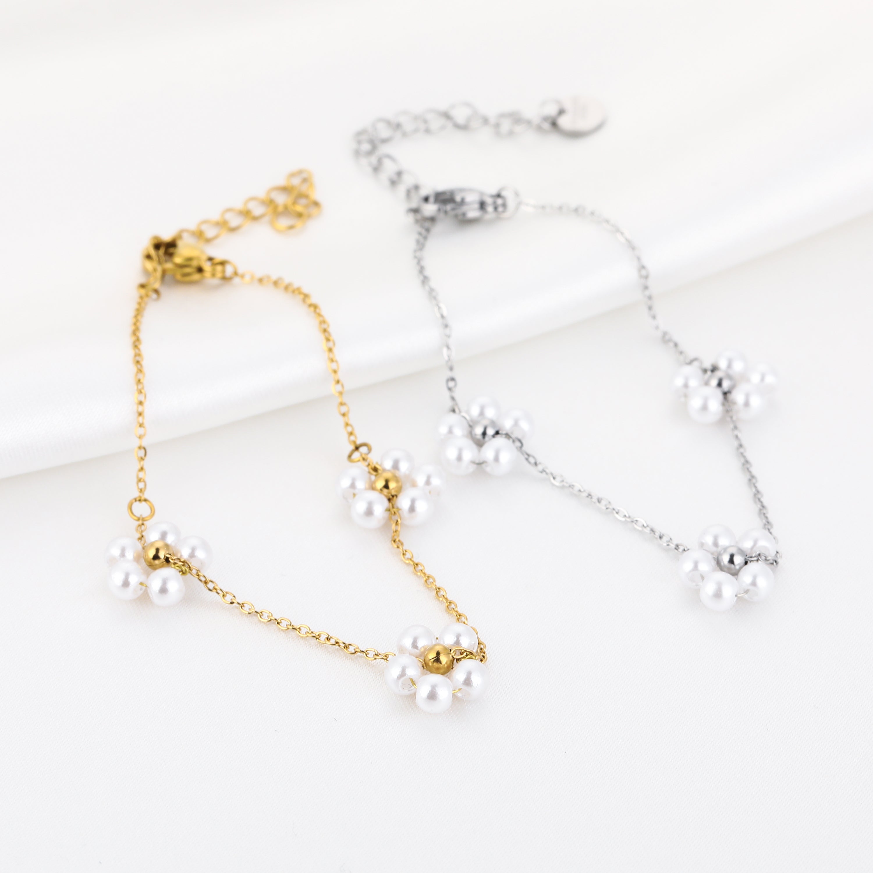 Golden Pearl Blossom Bracelet