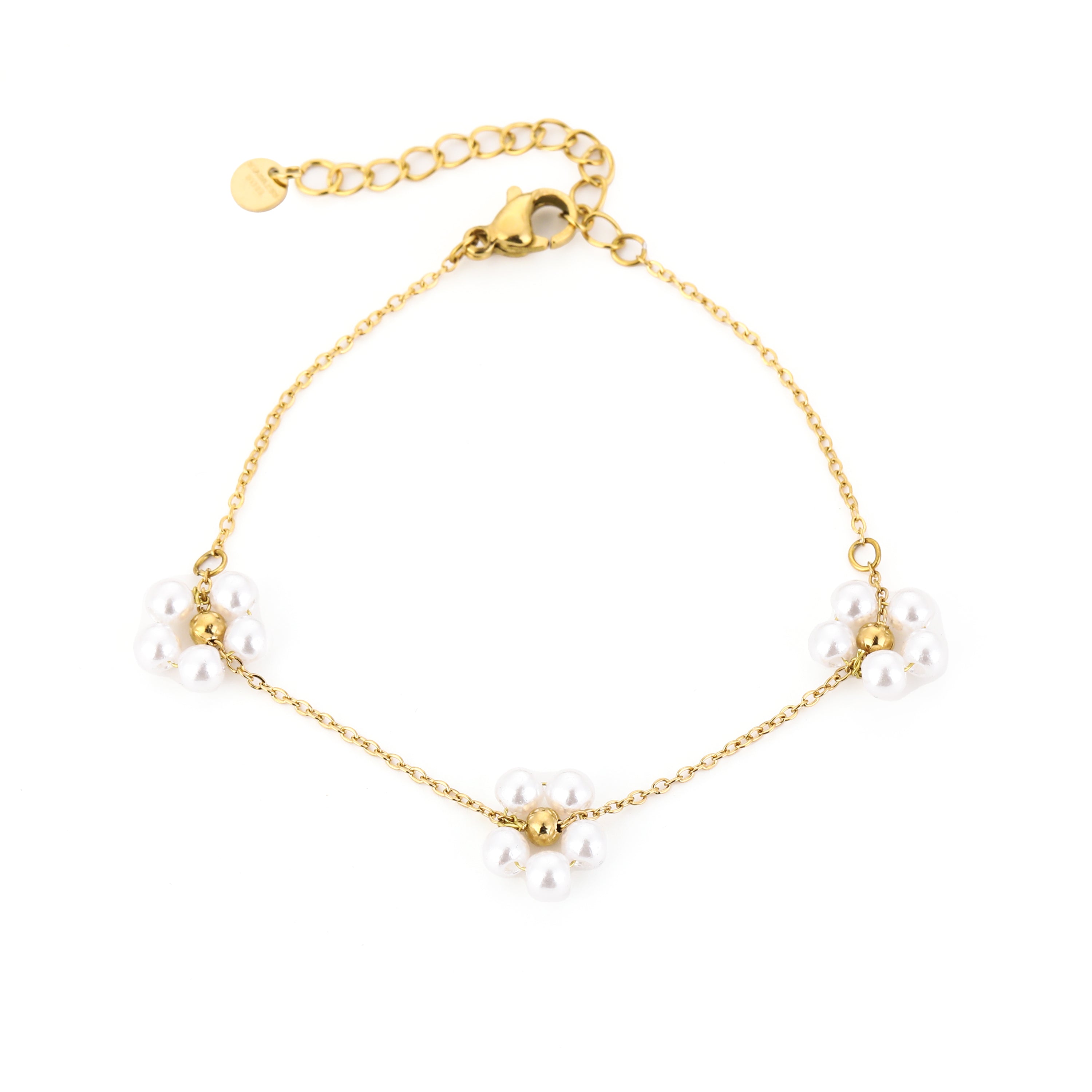Golden Pearl Blossom Bracelet