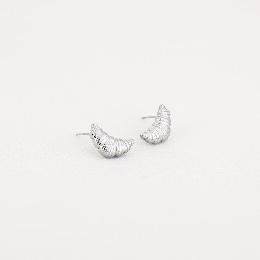 Silver Croissant Chic Earrings