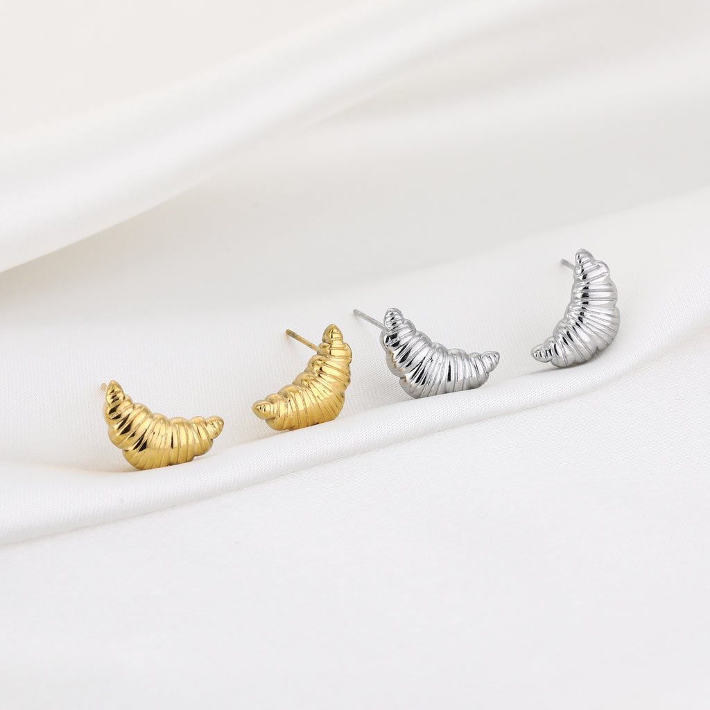 Silver Croissant Chic Earrings
