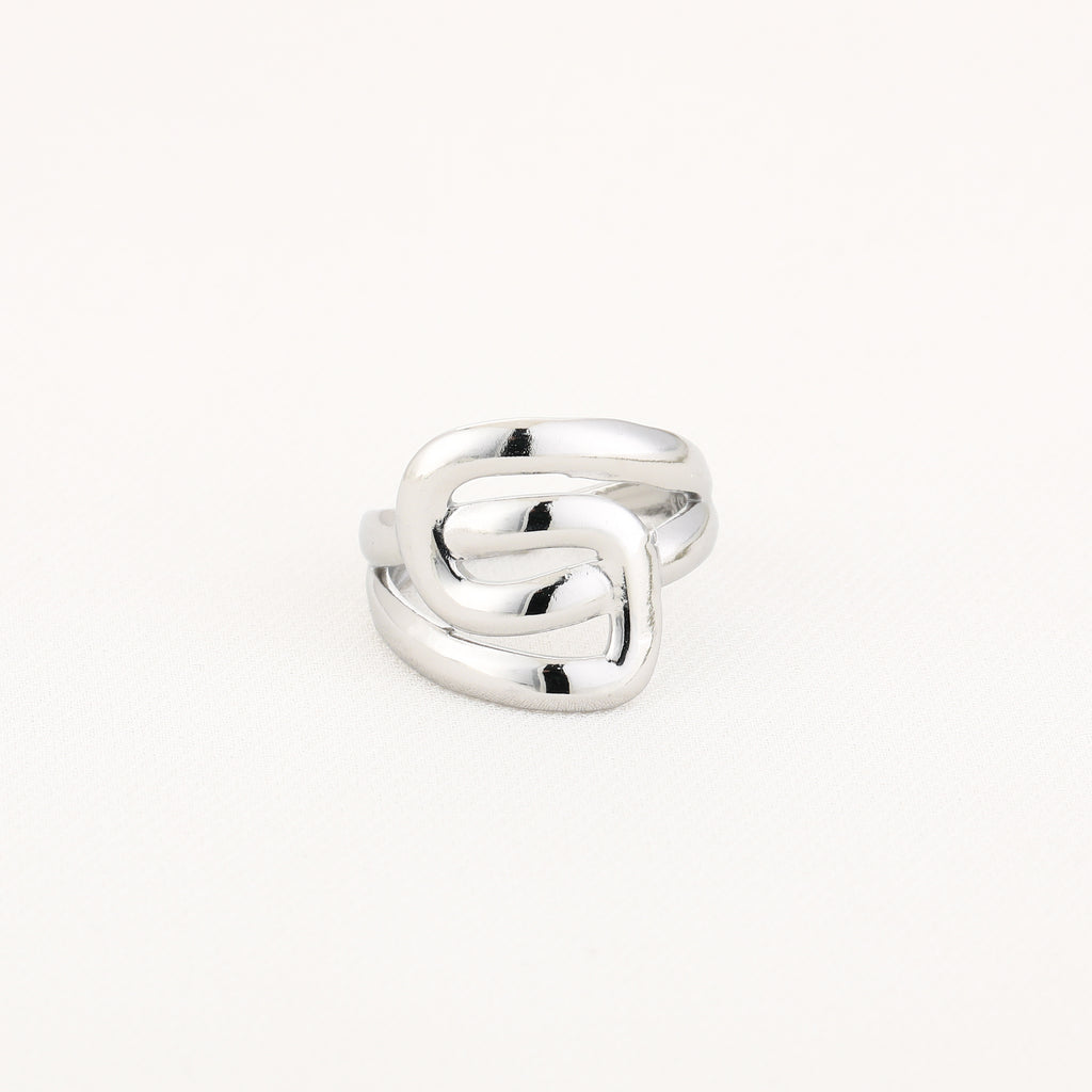 Twisted Link Ring Silver
