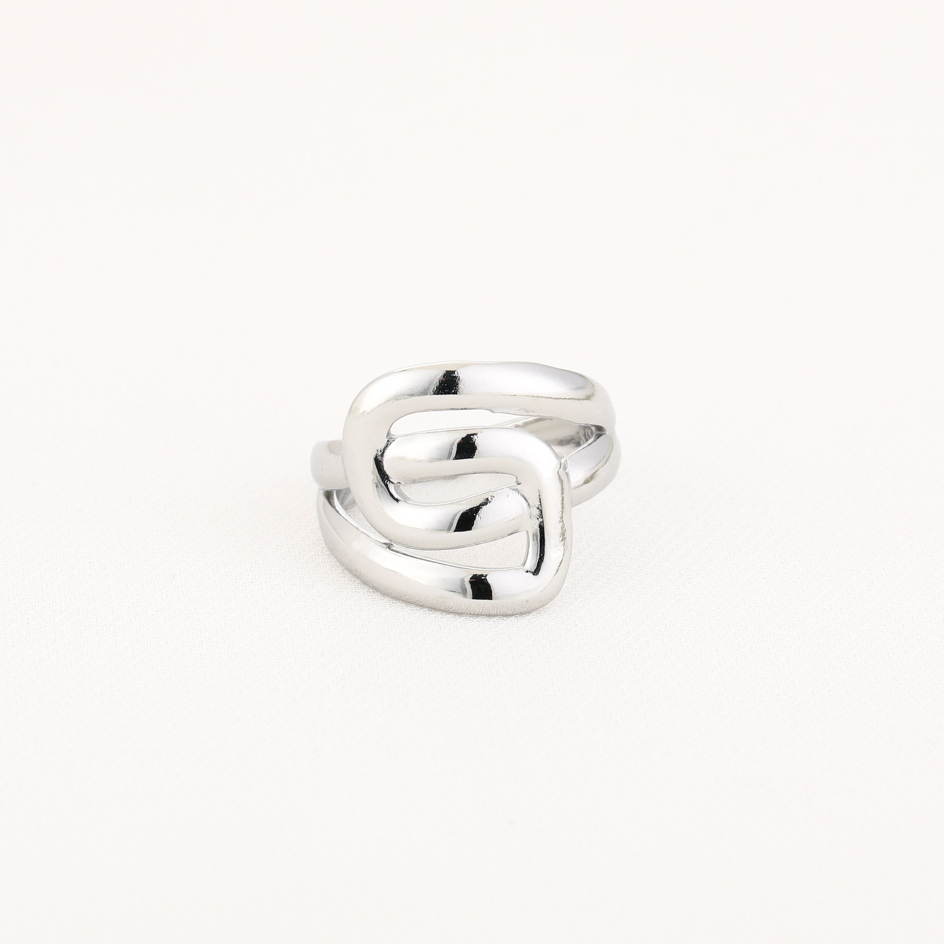 Twisted Link Ring Silver