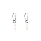 Heart Pearl Earrings Silver
