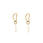 Heart Pearl Earrings Gold