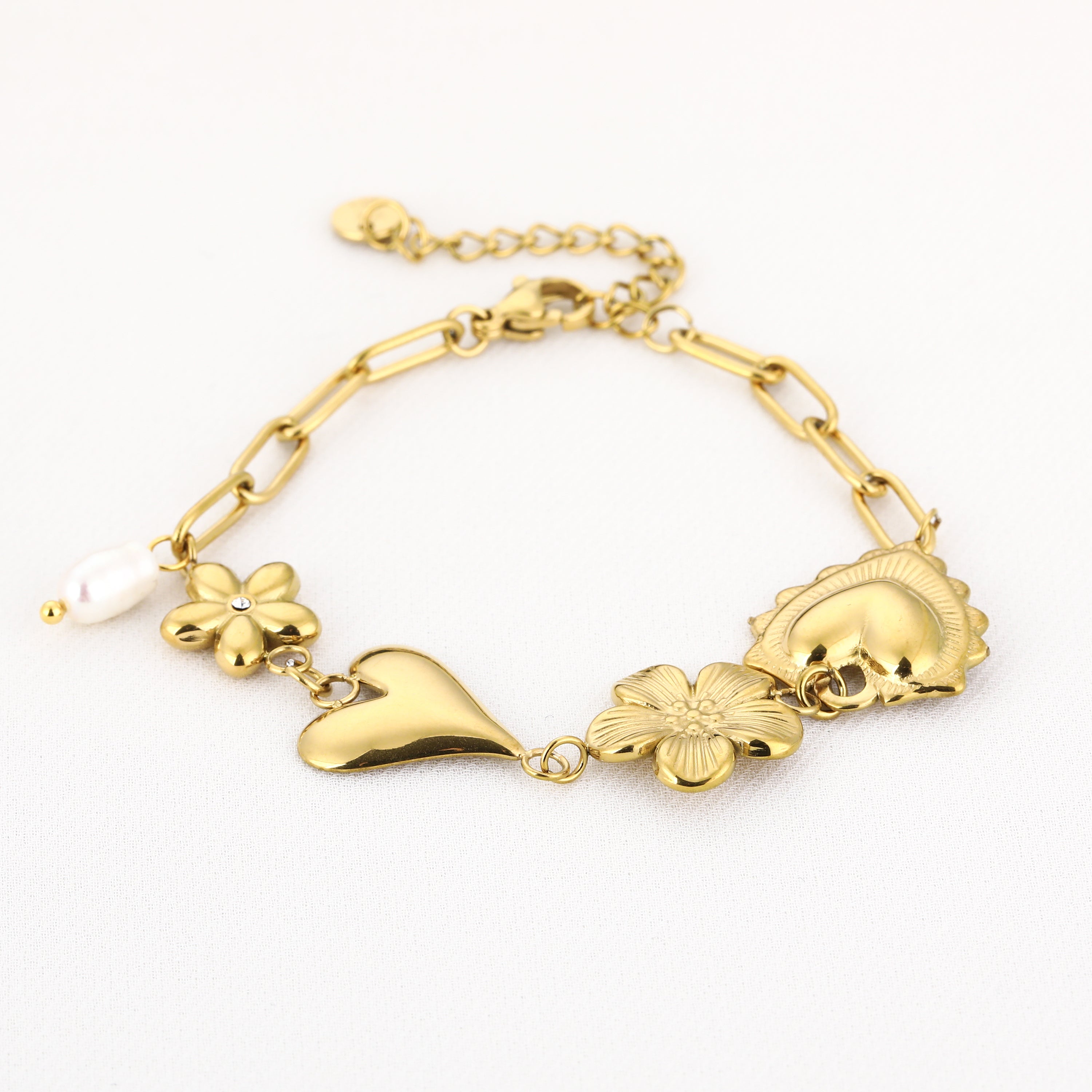Hearts & Blooms Charm Bracelet