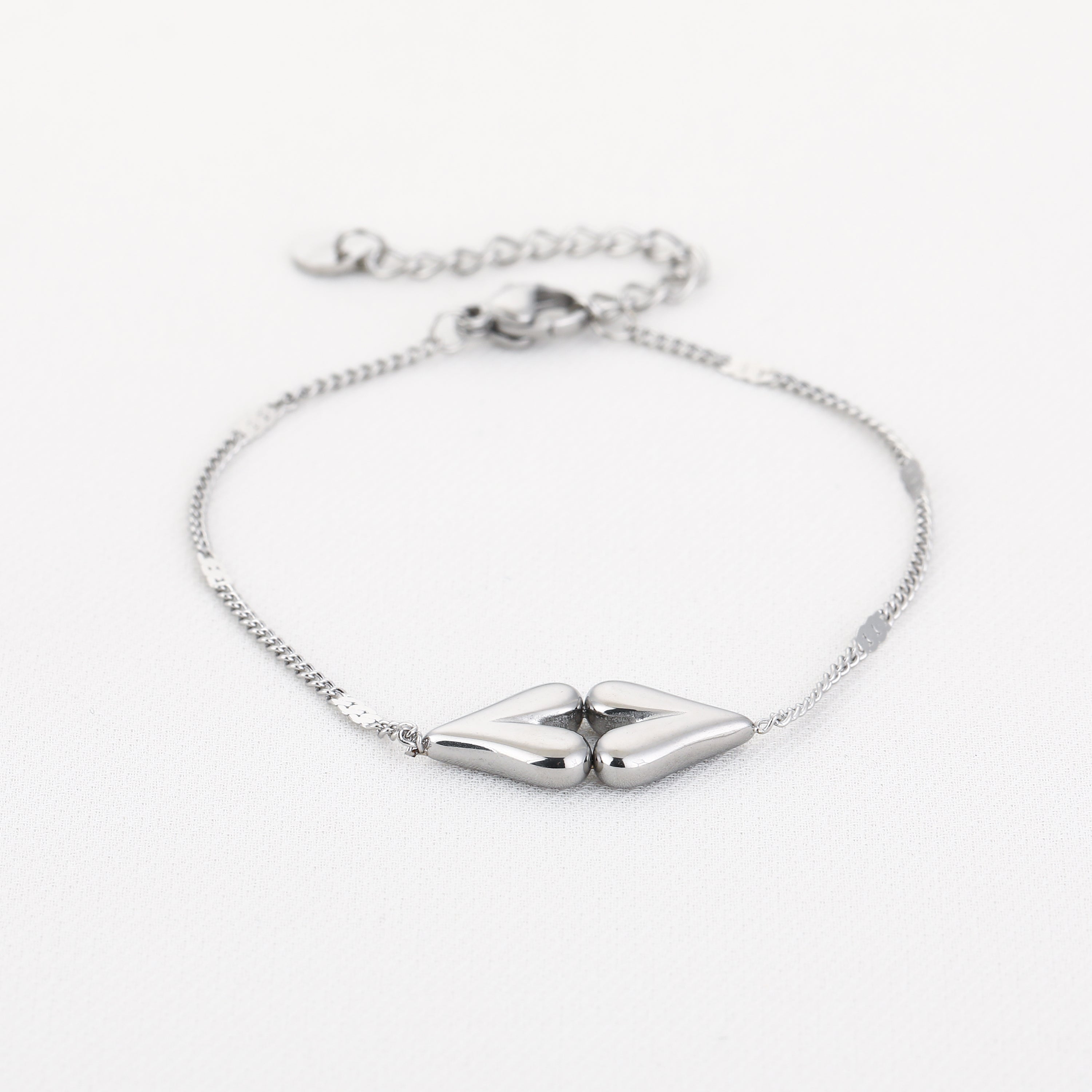 Silver Double Heart Bracelet