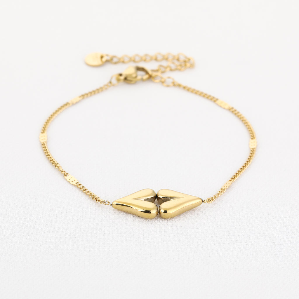 Golden Double Heart Bracelet