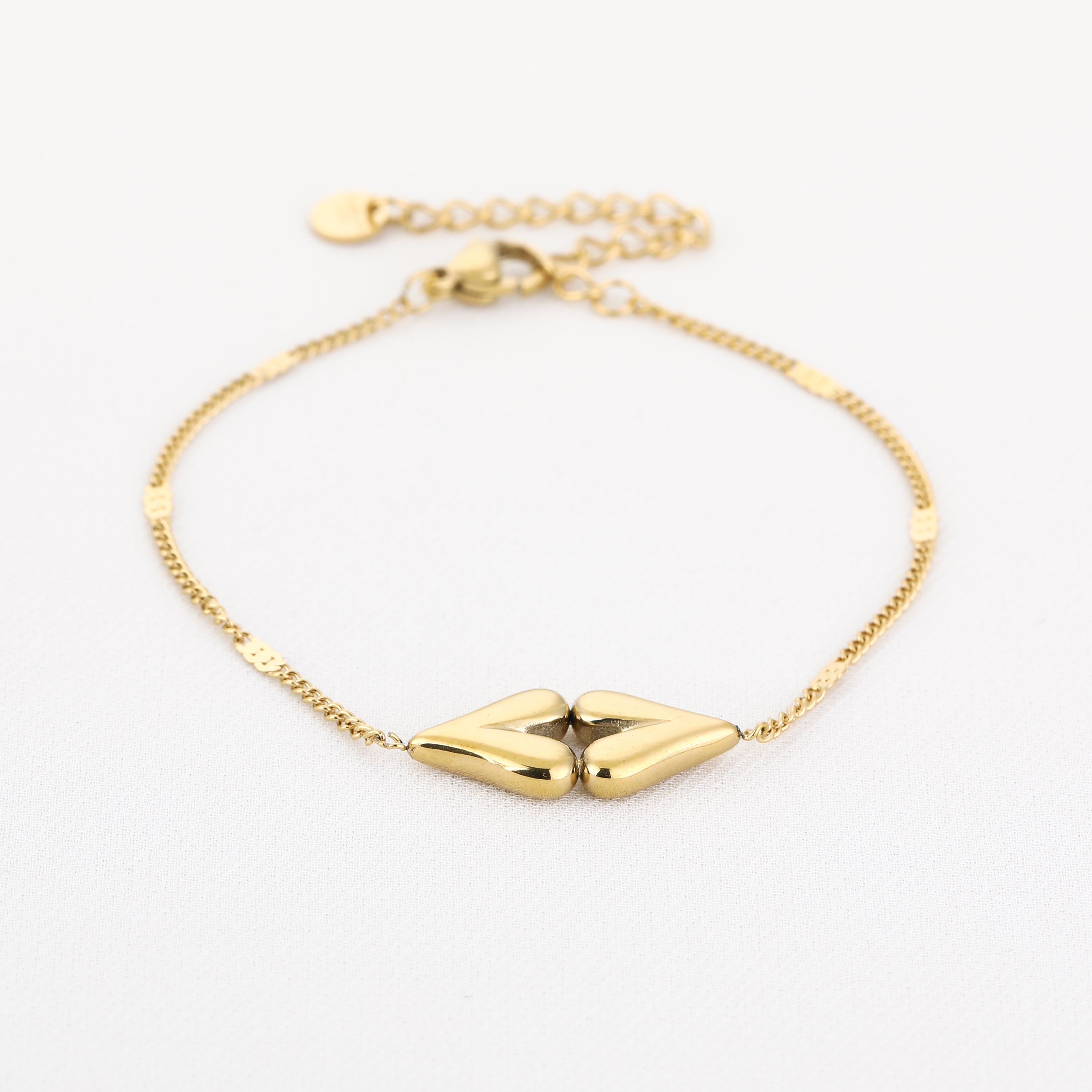 Golden Double Heart Bracelet