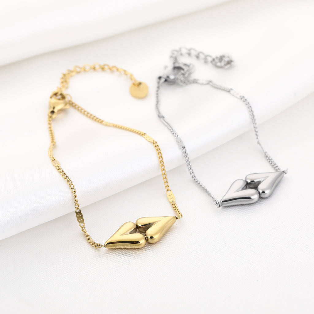 Golden Double Heart Bracelet