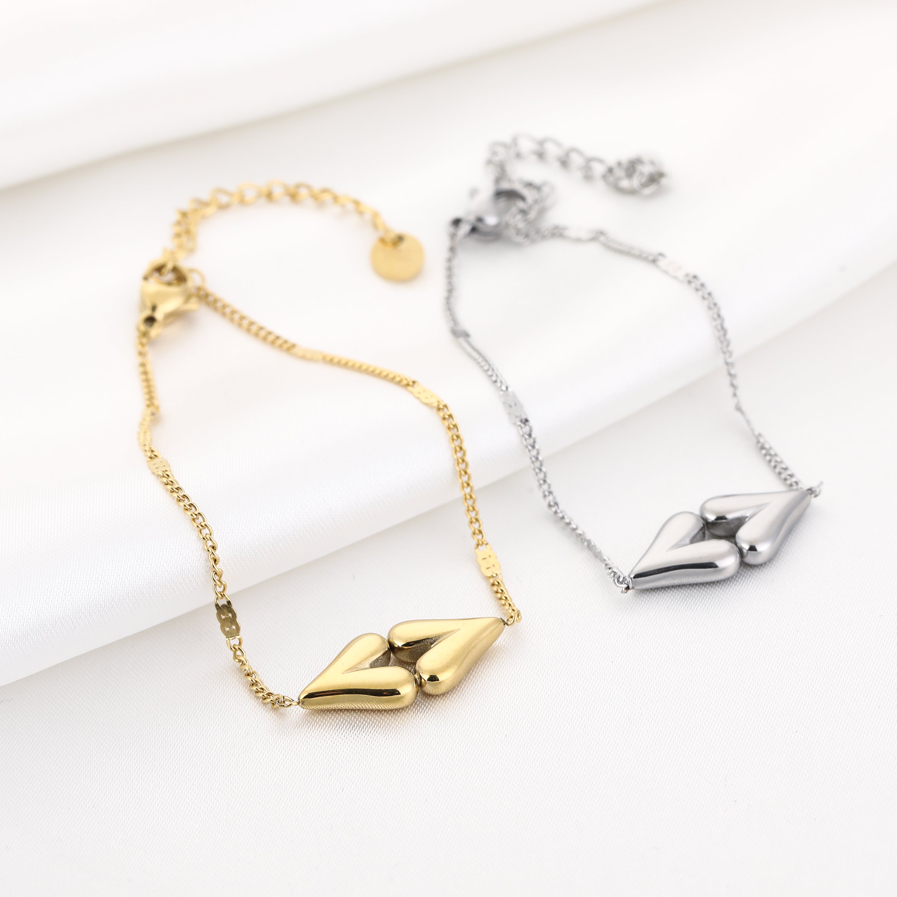 Golden Double Heart Bracelet