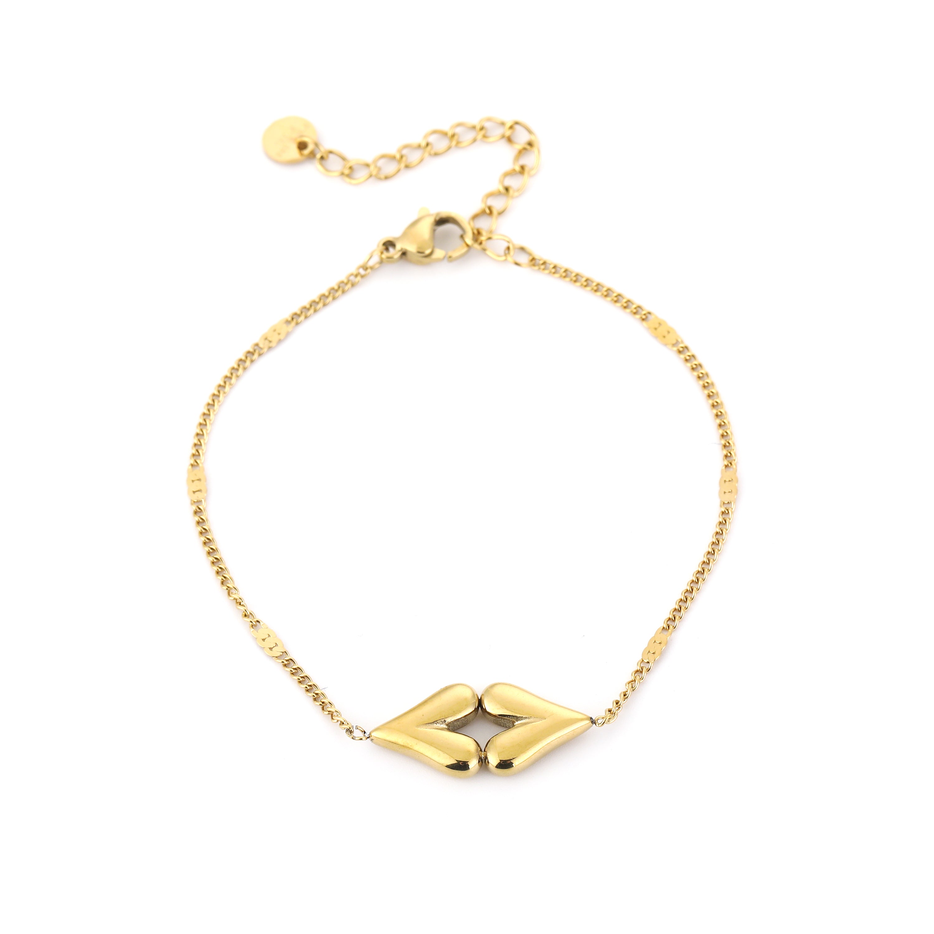 Golden Double Heart Bracelet