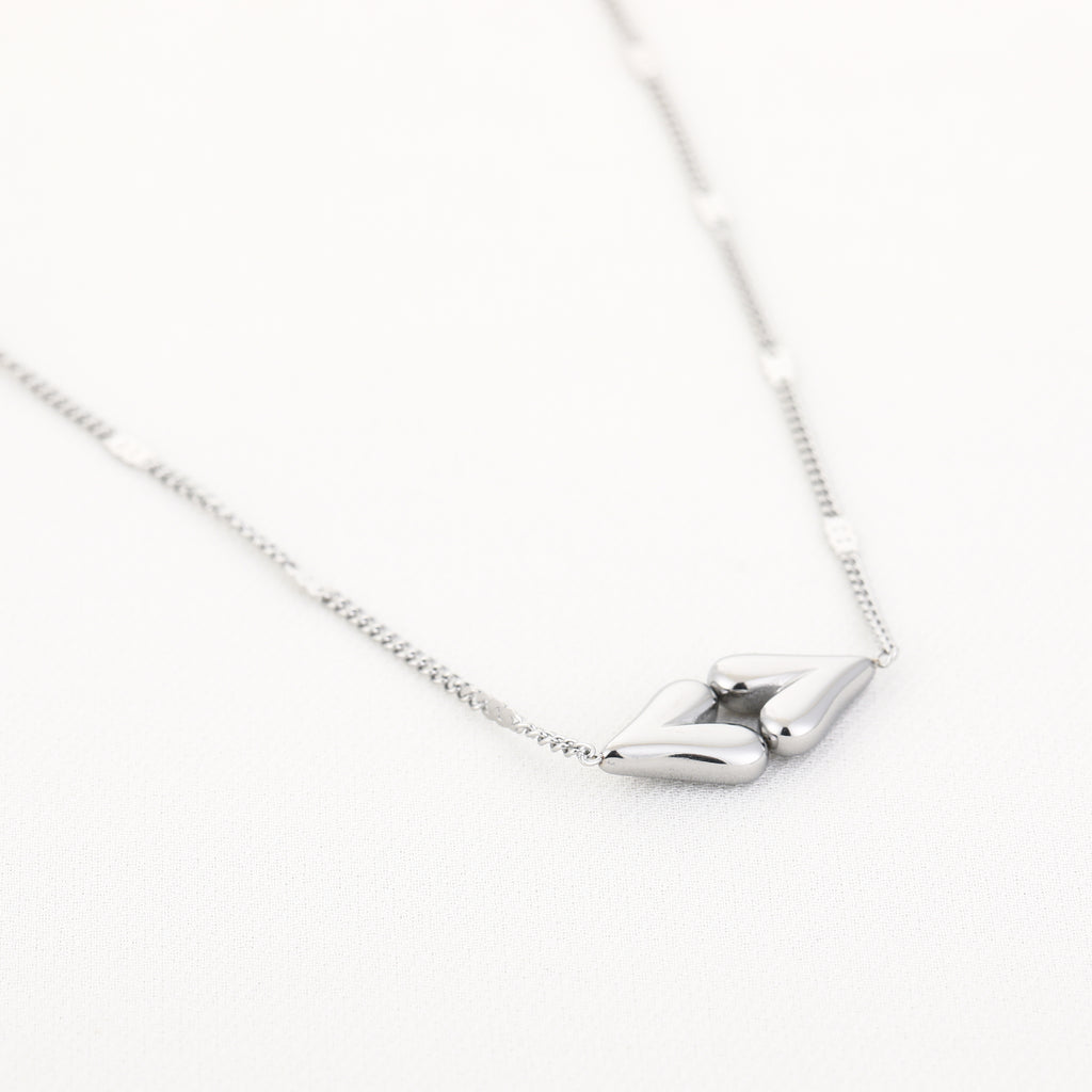 Silver Double Heart Necklace