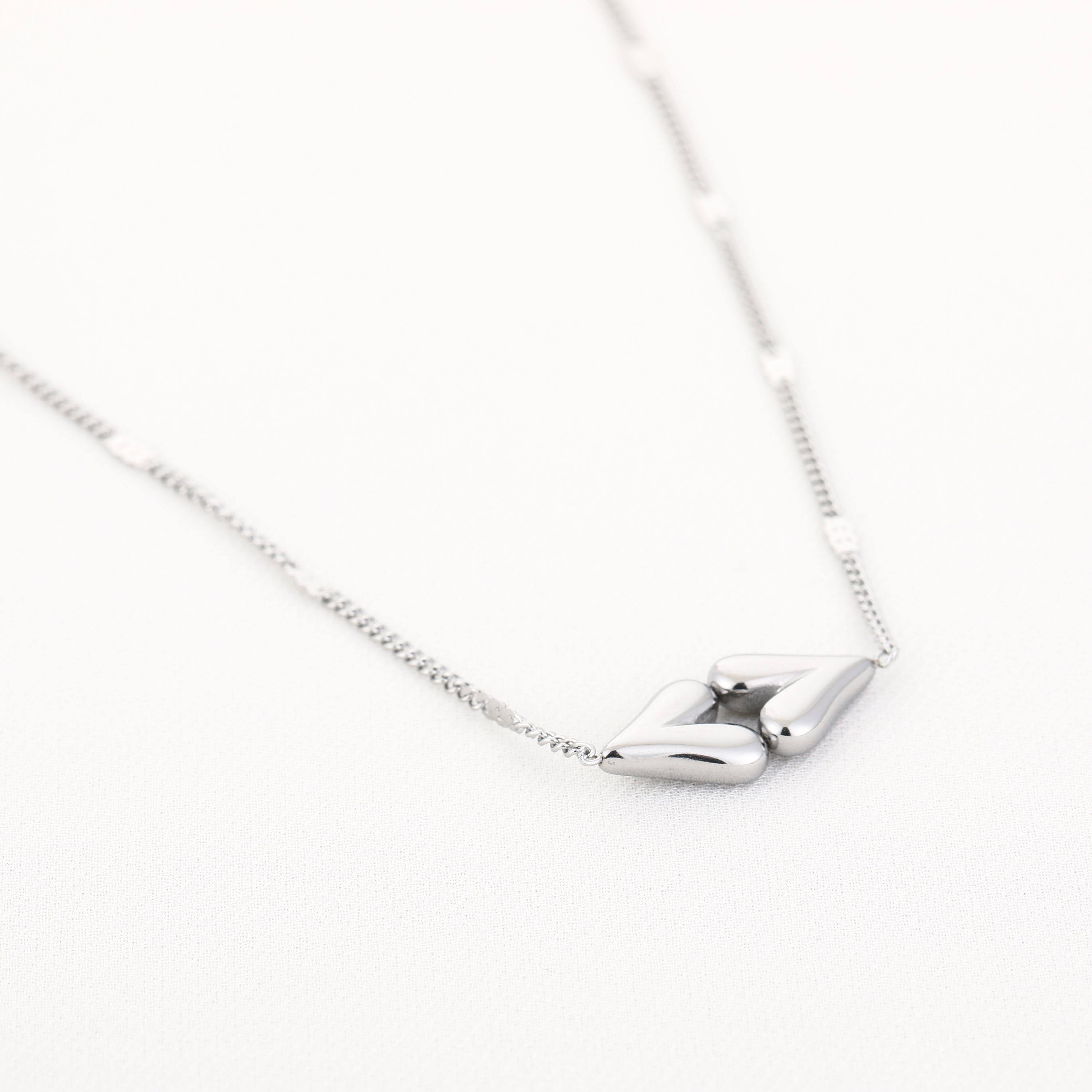 Silver Double Heart Necklace