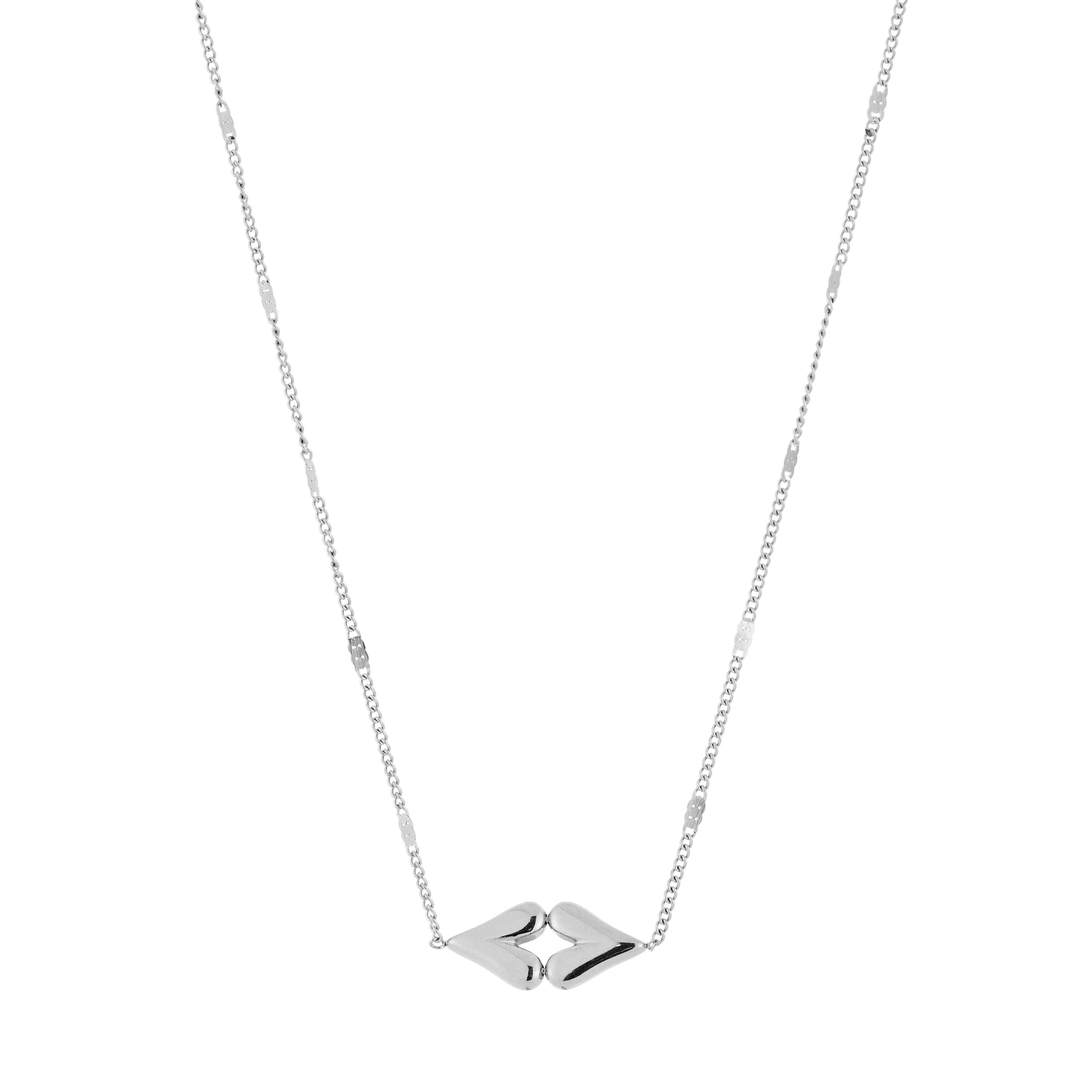 Silver Double Heart Necklace