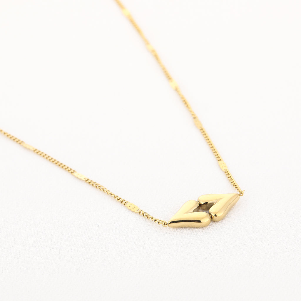 Golden Double Heart Necklace